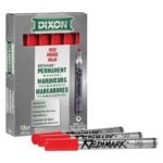 DIXON TICONDEROGA 87110 Marker, Red, 6 in L, Metal Barrel Sells in Quantity of 12