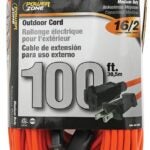 PowerZone OR481635 Outdoor Extension Cord, 16 AWG Wire, 100 ft L, Orange Sheath