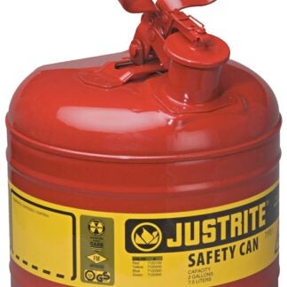 Justrite 7120100 Safety Can, 2 gal, Steel, Red