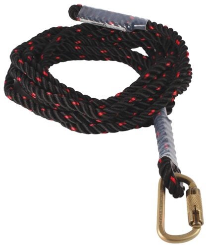 Safety Works FP16EPS25 Vertical Rope Lifeline, 352 lb, 25 ft L Line, 16 mm W Line