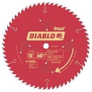 Diablo D1060X Circular Saw Blade, 10 in Dia, 5/8 in Arbor, 60-Teeth, Carbide Cutting Edge