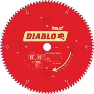 Diablo D1296N Circular Saw Blade, 12 in Dia, 1 in Arbor, 96-Teeth, Carbide Cutting Edge