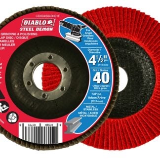 Diablo CDX045040N01F Flap Disc, 4-1/2 in Dia, 7/8 in Arbor, 40 Grit, Zirconium Abrasive