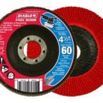 Diablo CDX045060N01F Flap Disc, 4-1/2 in Dia, 7/8 in Arbor, 60 Grit, Zirconium Abrasive