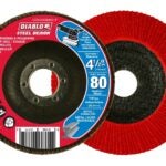 Diablo CDX045080N01F Flap Disc, 4-1/2 in Dia, 7/8 in Arbor, 80 Grit, Zirconium Abrasive