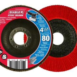 Diablo CDX045080N01F Flap Disc, 4-1/2 in Dia, 7/8 in Arbor, 80 Grit, Zirconium Abrasive