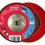 Diablo CDX070060B01F Flap Disc, 7 in Dia, 5/8 in Arbor, 60 Grit, Zirconium Abrasive