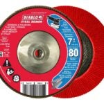 Diablo CDX070080B01F Flap Disc, 7 in Dia, 5/8 in Arbor, 80 Grit, Zirconium Abrasive