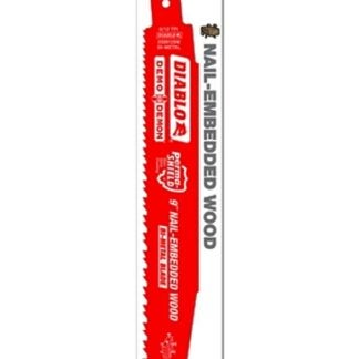 Diablo DS0912BW5C Reciprocating Saw Blade, 1 in W, 9 in L, 6/12 TPI, Bi-Metal Cutting Edge