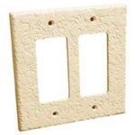 InvisiPlate KD-P-2 Outlet Plate, 7 in L, 5 in W, 2 -Gang, Polypropylene, Paintable Knockdown/Splatter Drag Texture