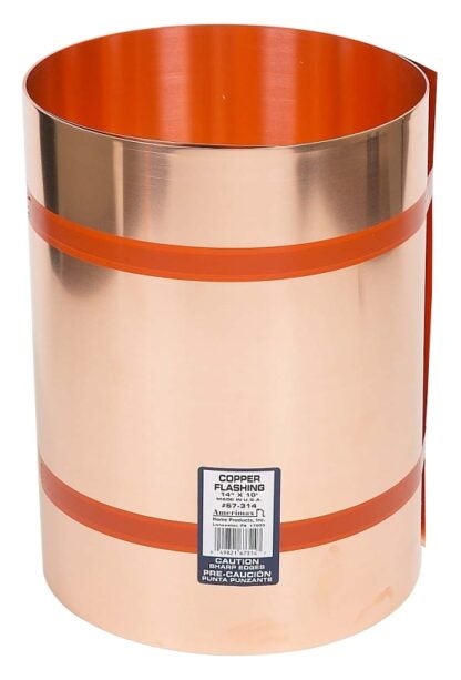 Amerimax 67314 Flashing Roll, 10 ft OAL, 14 in OAW, Copper