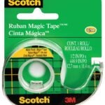 3M 104NA Transparent Tape, 12-1/2 yd L, 1/2 in W