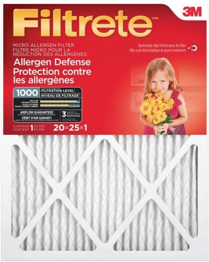 Filtrete 9803DC-6 Air Filter, 25 in L, 20 in W, 11 MERV, 1000 um MPR Sells in Quantity of 6