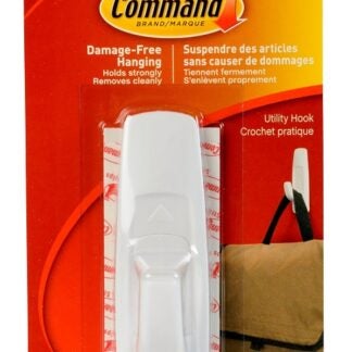 Command 17003C-CS Utility Hook, 5 lb, 1-Hook, Plastic, White