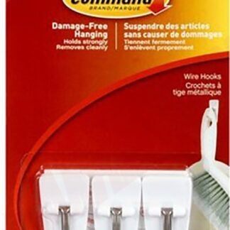 Command 17067C Wire Hook, 0.5 lb, 3-Hook, Plastic, Clear Sells in Quantity of 6