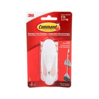 Command 17069C Wire Hook, 5 lb, 2-Hook, White Sells in Quantity of 4