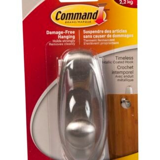 Command 17063BN-C Decorative Hook, 5 lb, 1-Hook, Brushed Nickel Sells in Quantity of 6