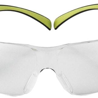 3M SF400C-WV-6 Safety Eyewear, Anti-Fog, Scratch-Resistant Lens, Neon Green/Black Frame