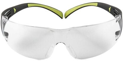 3M SF400C-WV-6 Safety Eyewear, Anti-Fog, Scratch-Resistant Lens, Neon Green/Black Frame