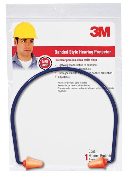 3M TEKK Protection 90537-80025T Banded Hearing Protector, 28 dB NRR