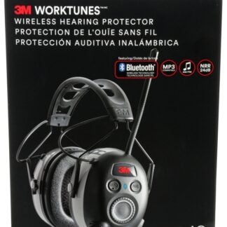 3M Worktunes 7100097024 Wireless Hearing Protector, 24 dB NRR, AM/FM Radio Band, Black/Silver