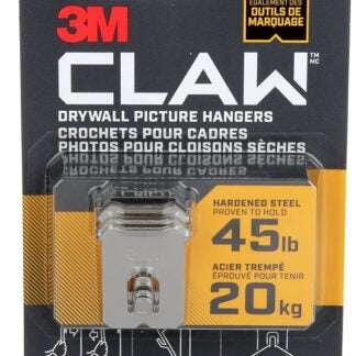 3M 3PH45M-3EF Picture Hanger, 45 lb, Steel, Drywall Mounting, 1/EA Sells in Quantity of 4