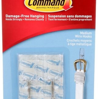 Command 17065CLR-ES Medium Toggle Hook, 2 lb, 2-Hook, Plastic, Clear Sells in Quantity of 4