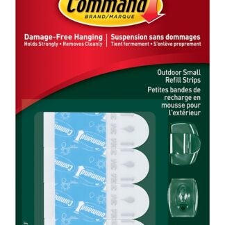 Command 17022AW-ES Refill Strip, 5/8 in W, 1-1/8 in L, 1/32 in Thick, White Sells in Quantity of 6