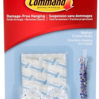 Command 17095CLR-EF Crystal Hook, 2 lb, 2-Hook, Plastic, Clear, 1/EA Sells in Quantity of 4