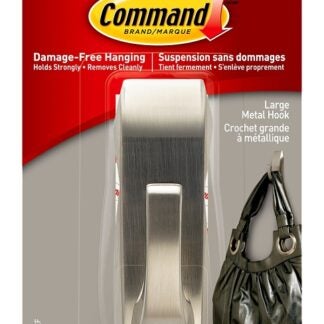 Command MR03-BN-EF Large Hook, 5 lb, Metal, Brushed Nickel Sells in Quantity of 4