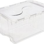 Sterilite 19148006 Storage Box, Plastic, Clear/White, 22-3/8 in L, 15-7/8 in W, 13-1/8 in H Sells in Quantity of 6