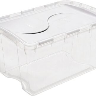 Sterilite 19148006 Storage Box, Plastic, Clear/White, 22-3/8 in L, 15-7/8 in W, 13-1/8 in H Sells in Quantity of 6