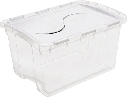 Sterilite 19148006 Storage Box, Plastic, Clear/White, 22-3/8 in L, 15-7/8 in W, 13-1/8 in H Sells in Quantity of 6