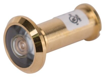 ProSource LR-002BB-PS Door Viewer, 200 deg Viewing, 1-3/8 to 1-3/4 in Thick Door, Solid Brass, Brass