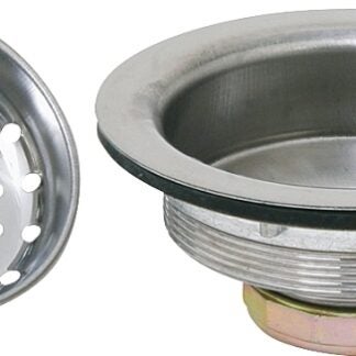 ProSource 8039CP-3L Basket Strainer Assembly, 4.4 in Dia, For: 3-1/2 to 4 in Dia Opening Sink