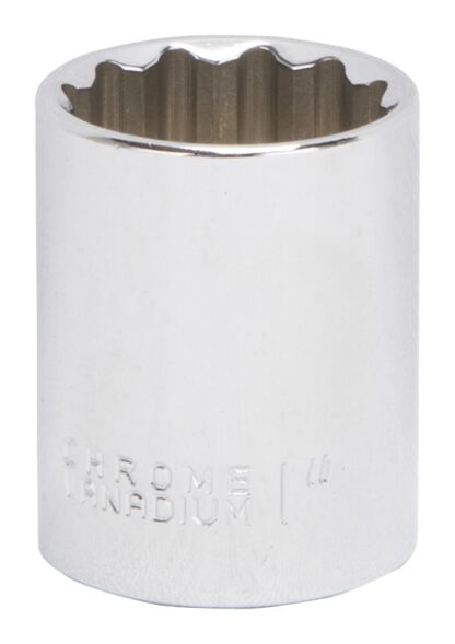 Vulcan MT6518369 Drive Socket, 1 in Socket, 1/2 in Drive, 12-Point, Chrome Vanadium Steel, Chrome