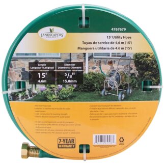 Landscapers Select GH-03 Leader Hose, 15 ft L, Female x Male, PVC, Green