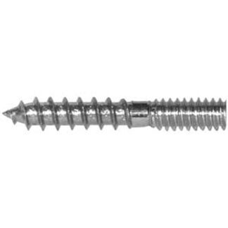 Reliable HZ316212MR Hanger Bolt, #10-24 Thread, 2-1/2 in L, UNC Thread, Regular Point, Steel, Zinc