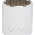 Vulcan MT6534185 Drive Socket, 32 mm Socket, 1/2 in Drive, 12-Point, Chrome Vanadium Steel, Chrome