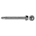 Reliable HTZ812MR Screw, #8-18 Thread, 0.641 in L, Full Thread, Hex Drive, Self-Drilling Point, Steel, Zinc Sells in Quantity of 5