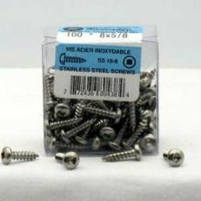 Reliable PKAS83VP Screw, 3 in L, Pan Head, Square Drive, Self-Tapping, Type A Point, Stainless Steel, Stainless Steel