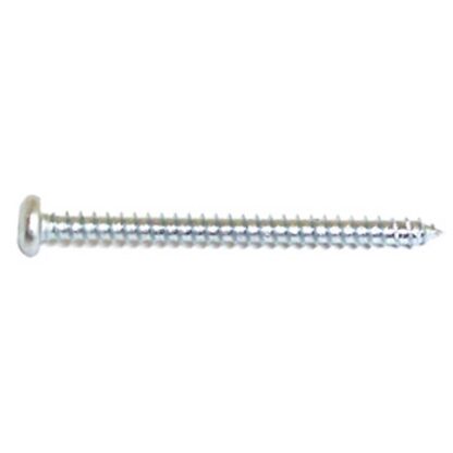 Reliable PKAZ83MR Screw, #8-15 Thread, 3 in L, Full Thread, Pan Head, Square Drive, Self-Tapping, Type A Point, Steel