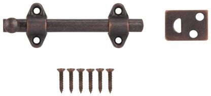 ProSource 23260VB-PS Surface Bolt, 0.7 in Bolt Head, 4 in L Bolt, Venetian Bronze