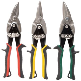 Vulcan JL-TS3PCS Aviation Snip Set, 10-1/8 in OAL, Left/Right/Straight Cut, Chrome Vanadium Steel Blade