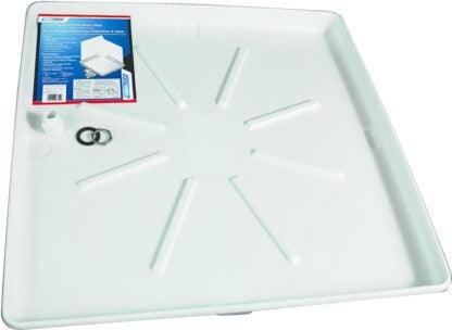 Camco USA 20752 Washing Machine Drain Pan, Polypropylene, White, Matte