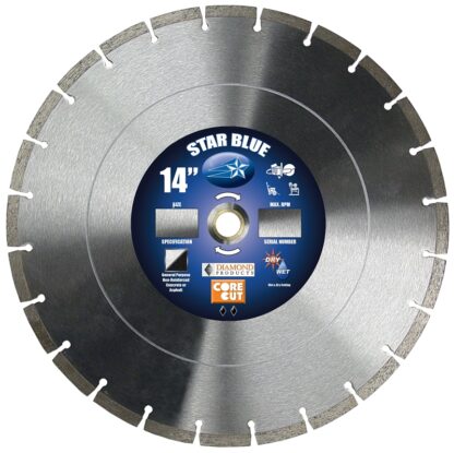 DIAMOND PRODUCTS 85261 Circular Saw Blade, 14 in Dia, Universal Arbor, Diamond Cutting Edge