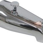 ProSource 24501-3L Bathtub Spout with Diverter, 5-1/4 in L, 3/4 x 1/2 in Connection, IPS, Zinc, Chrome Plated