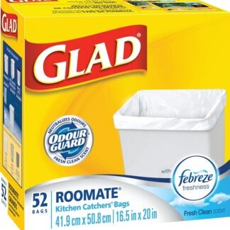 Glad 10299FZ Trash Bag, XS, 15 L, White