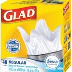 Glad Easy-Tie 30219FRM1 Garbage Bag, Regular, Plastic, White