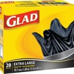 Glad Easy-Tie 30200 Garbage Bag, XL, Plastic, Black